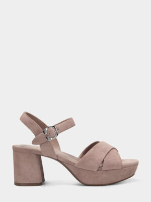 Comfortable Women's Crisscross Platform Sandal in Blush Suede (on sale for $64.35)