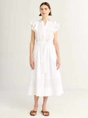 Ruffle Sleeve Shirtdress