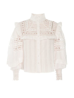 Lace and Crochet White Danielle Shirt
