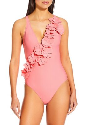 Rosette V-Neck One Piece