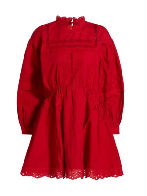 Red Poplin and lace trimmed Dress -  love the detailing and a good red dress is hard to find