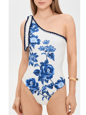 FARM Rio Blue Floral Cascade One Piece