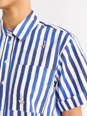 Rhinestone embellished striped shirt