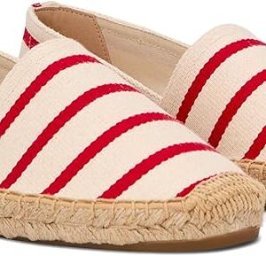 White backgroud red striped Soludos
