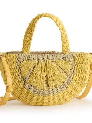 LC Lauren Conrad Lemon Straw Crossbody Purse (on sale for $36.00)