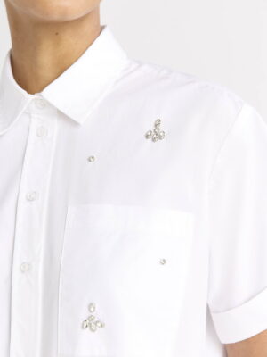 Rhinestone embellished white shirt