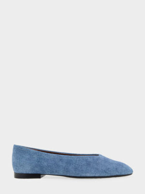 Comfortable Women's Ballet Flats in Blue Denim Suede (on sale for $58.49)