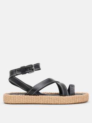 Roxie Black Leather Sandals