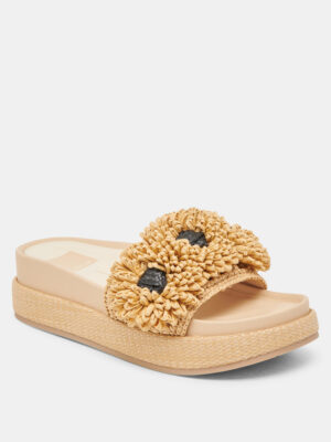 Sidona Flower Sandals Lt Natural Raffia