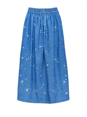 Denim Elasticized Waist Skirt