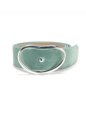 Wide Georgia Belt Aqua and Silver