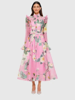 Katrina Butterfly Sleeve Midi Dress