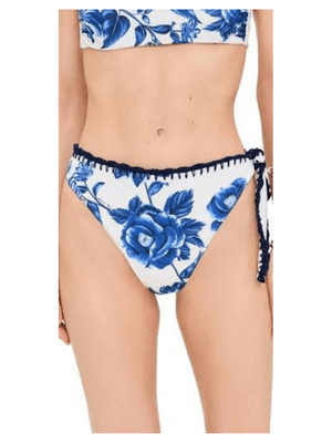 FARM Rio Blue Floral Cascade High Waist Bikini Bottoms