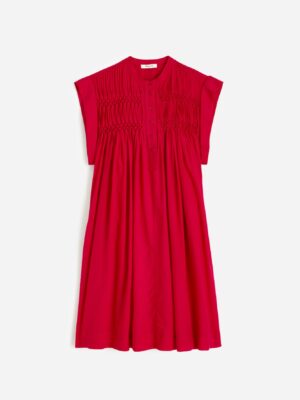 Embroidered, Pleated Dress