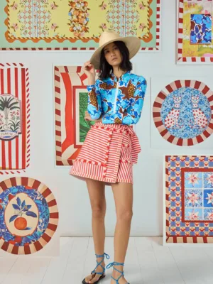 The Hunter Bell skirt that sold out last year in blue is back in red