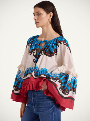 Boho Blouse Pacific Placee Cotton Voile