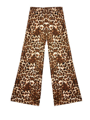Wide Leg Knit Trouser (cheetah print)