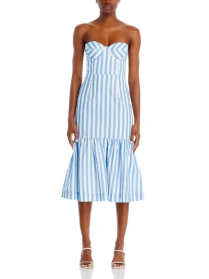 Striped bustier dress - blue
