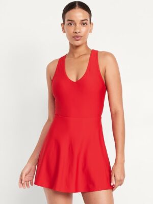 Matte Tie Back Swim Dress