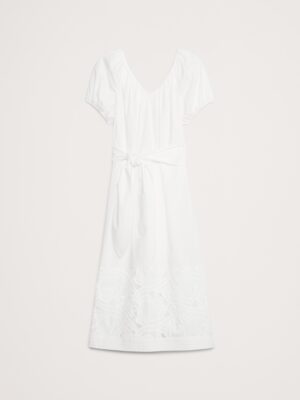 Embroidered Poplin Dress