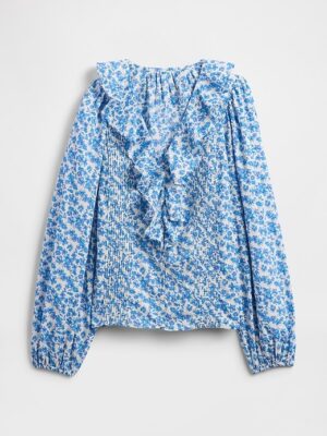 Relaxed Gauze Ruffle Top