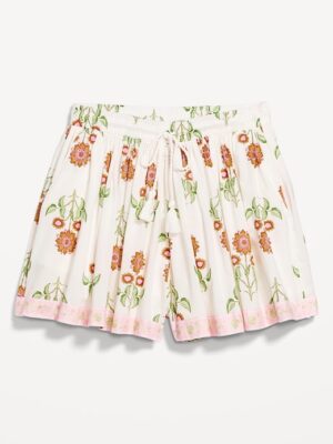 High waisted Pull-on Poplin shorts