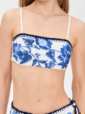 FARM Rio Blue Floral Cascade Bikini Top