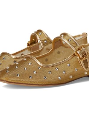 Gold Mesh Crystal Mary Janes