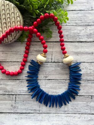 Handmade Blue and Red necklace