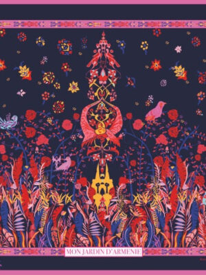 Jardin D'ARMENIE Silk Scarf Blue