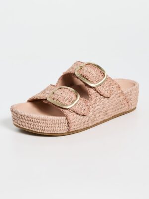 Blush Raffia Loeffler Randall Theo Sandals