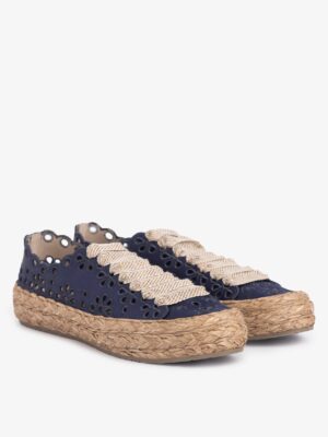 raffia and eyelet - such a great combo (and would hide dirt from all that walking)