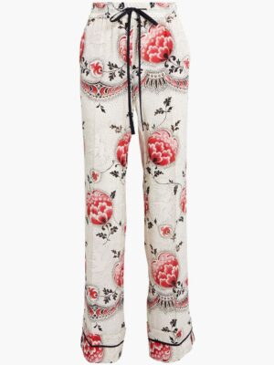 silk elastic waistband pants