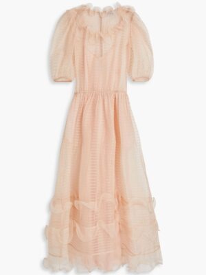 metallic silk-organza maxi dress - all the details, the ruffles.... so good