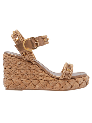 The woven cork and metallic - one and done if you wanted height
