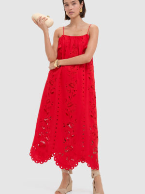 Wear belted or not! FARM RIO Red Flowers Richilieu