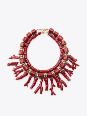Pack of 2 Coral Necklaces with Resin