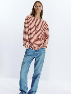 SLUB STRIPED COTTON T-SHIRT