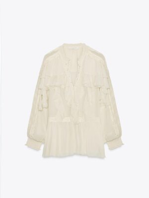 ZW COLLECTION LACE RUFFLE BLOUSE