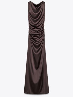 OPEN-BACK SATIN LONG DRESS