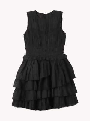All drama, no stress. Ruffles, tiers, and a structured bodice make this the LBD you’ll reach for when a “nothing to wear” crisis hits.