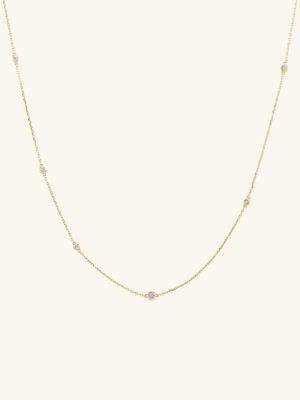Multi Station Round Diamond Necklace