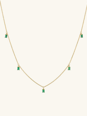 Baguette Gemstone Station Necklace