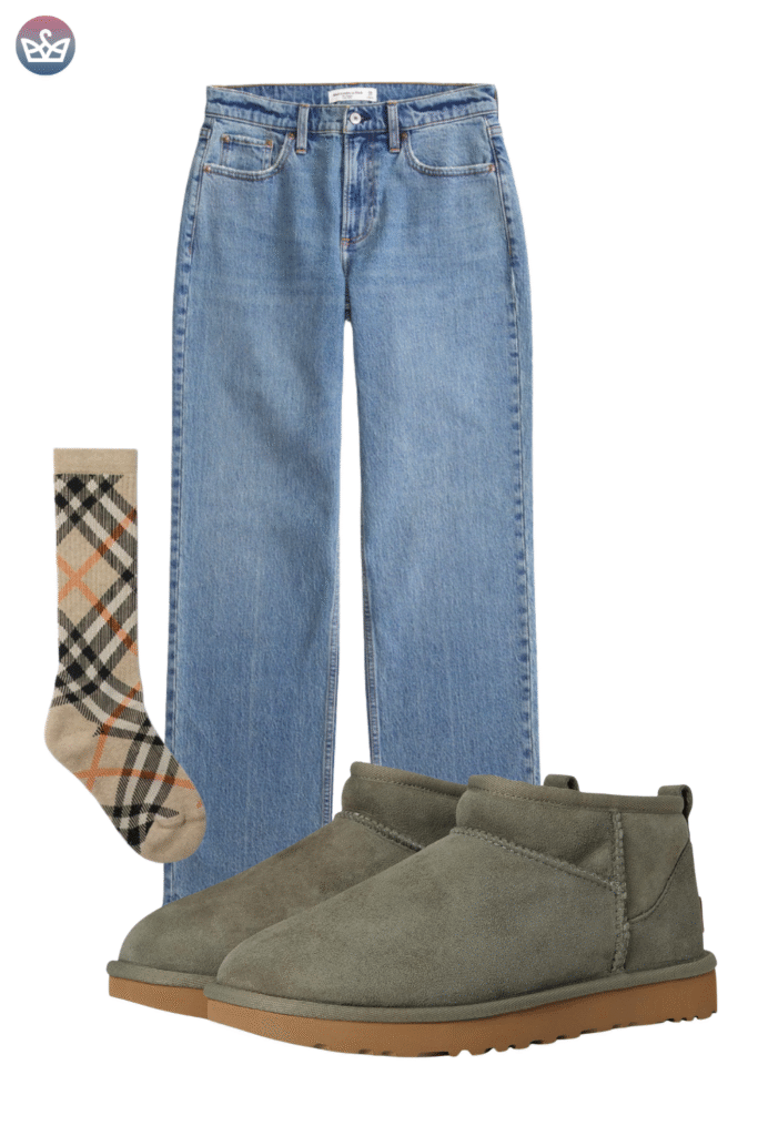 Qa how can you wear uggs without looking sloppy Keep the boots cozy and make everything else sharperclean hems that meet the shaft intentional socks and one structured layer up top Aim for balance and proportions not head to toe slouch Pick the right shaft ultra minis for croppedwide legs minis for straightslim jeans classics for leggings