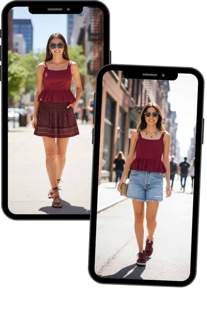 Burgundy outfit ideas for 60 to 80 degree days 4 adjust my crown I reach for burgundy when i want instant polish that still feels relaxed My days often swing between 60 and 80 so i keep a few easy outfits on standby Sleeved mini with loafers for a crisp morning Tank and midi skirt when the sun turns bright Straight jeans and a pretty blouse for dinner