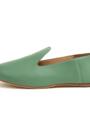 Green Handmade Flats - great pop of color