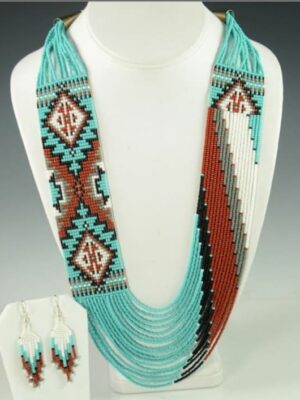 Ukrainian/Ethnic woven/beaded necklace