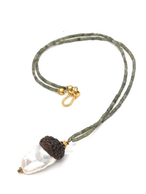 Baroque Pearl Acorn Pendant Necklace