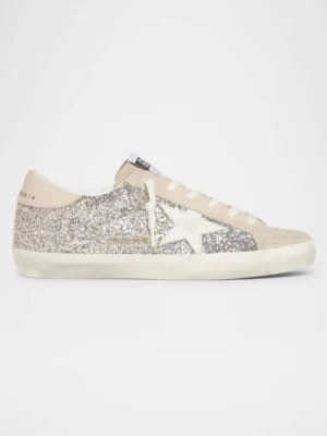 Superstar Glitter Leather Low-Top Sneakers