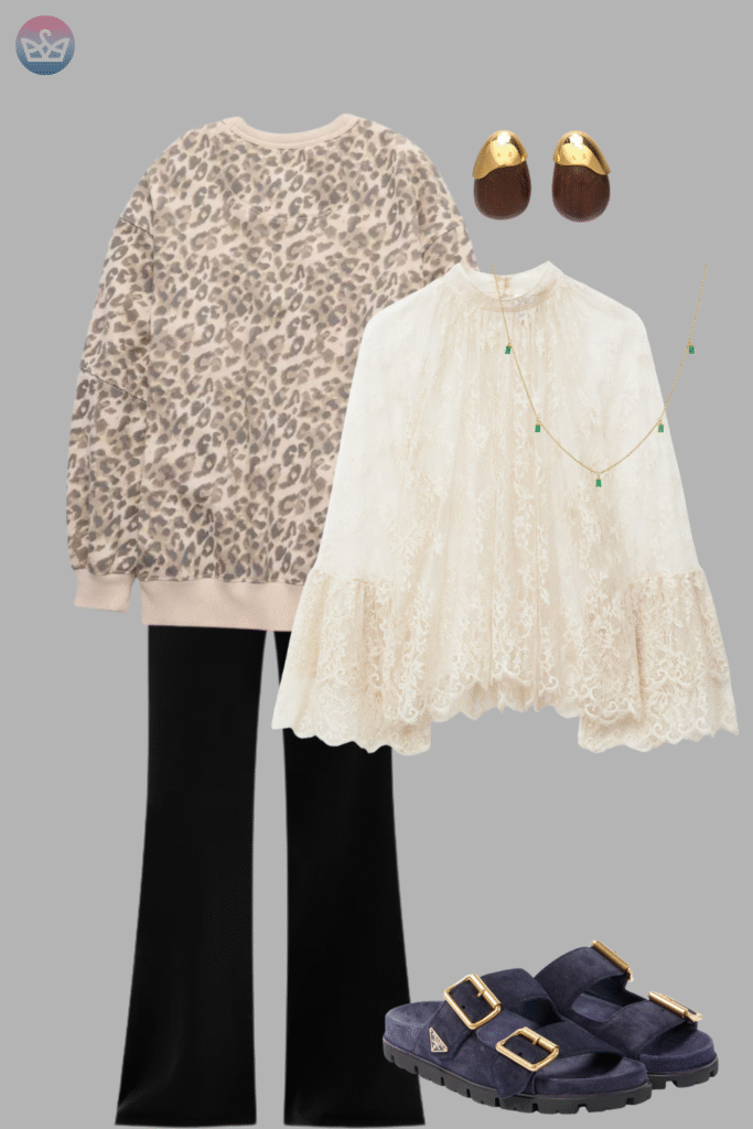 Modern and fresh how to style a white shirt like a pro 19 adjust my crown A glamorous example of how to style a white shirt a textured cream blouse layered under a sequined top balanced with black trousers and casual navy sandals